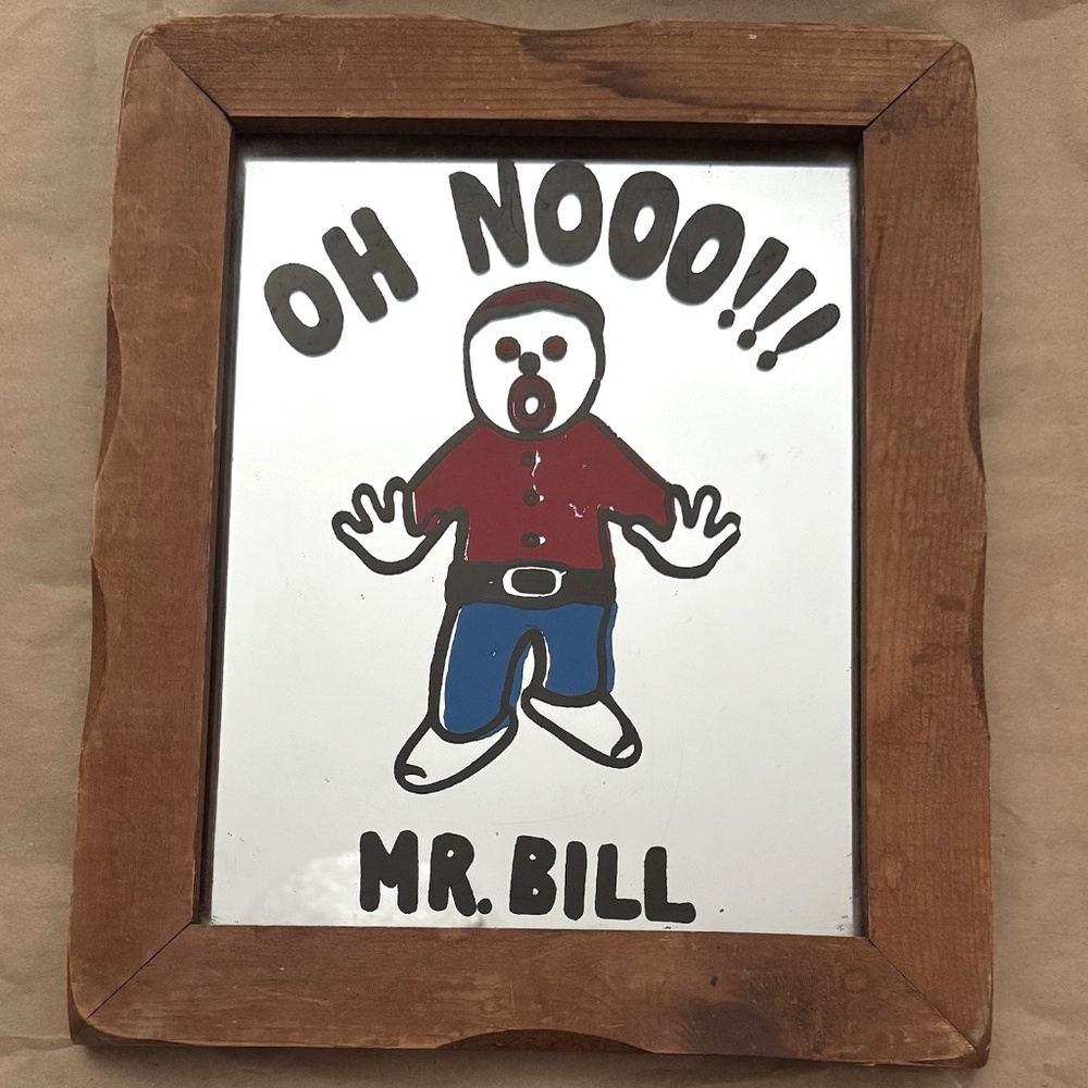 Oh Noooo Mr. Bill Vintage Saturday Night Live SNL Painted Mirror Mister Bill